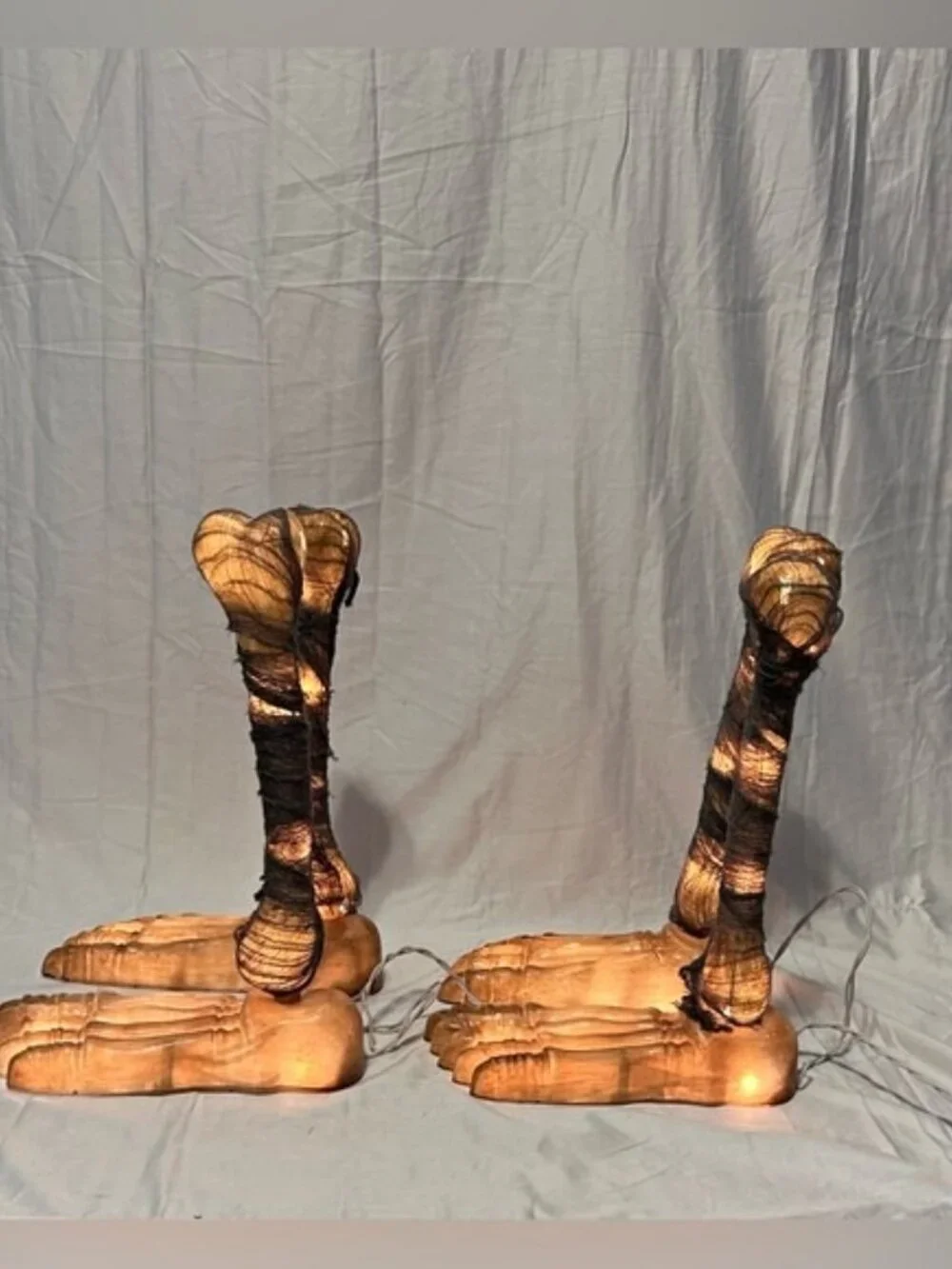Vintage 2 Pairs of Skeleton Legs Feet Ghost Foot Light Set Halloween Prop